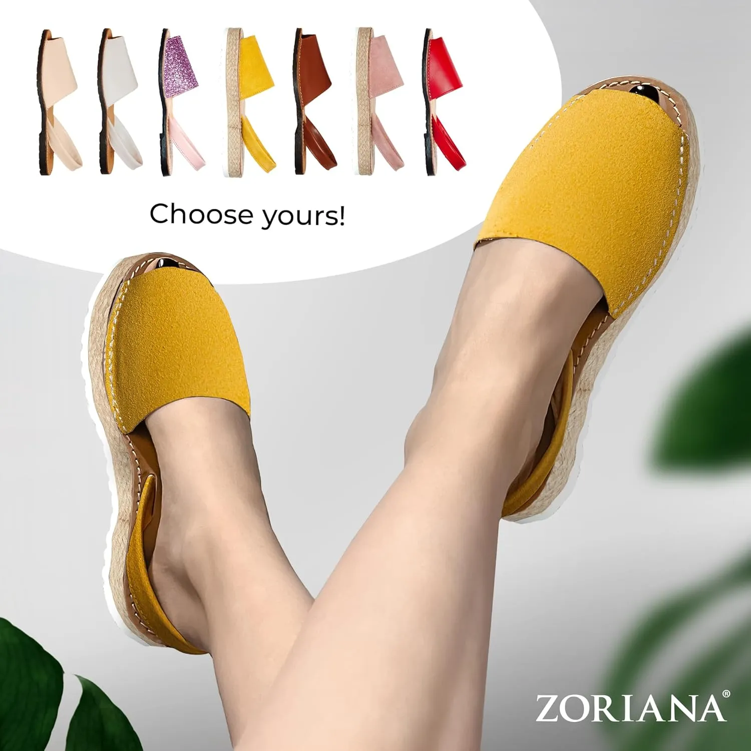 ZORIANA Sandals for Women Handmade Leather, Dressy, Comfortable Sling Back Shoes Flat - Fashion Exclusively Made in Spain - Avarca Summer Trending Slingback Shoes 2023, 100% Spanish Genuine Leather