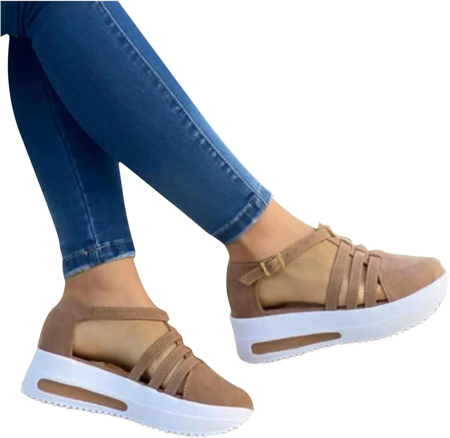 ZSpzx Orthopedic Wedge Sandals for Women Dressy Summer 2025 Comfortable Walking Platform Heels Dotmalls Shoes Foot Arch Support Casual Ankle Strap Wedges Buckle Slip On Loafers Low Top Sneakers