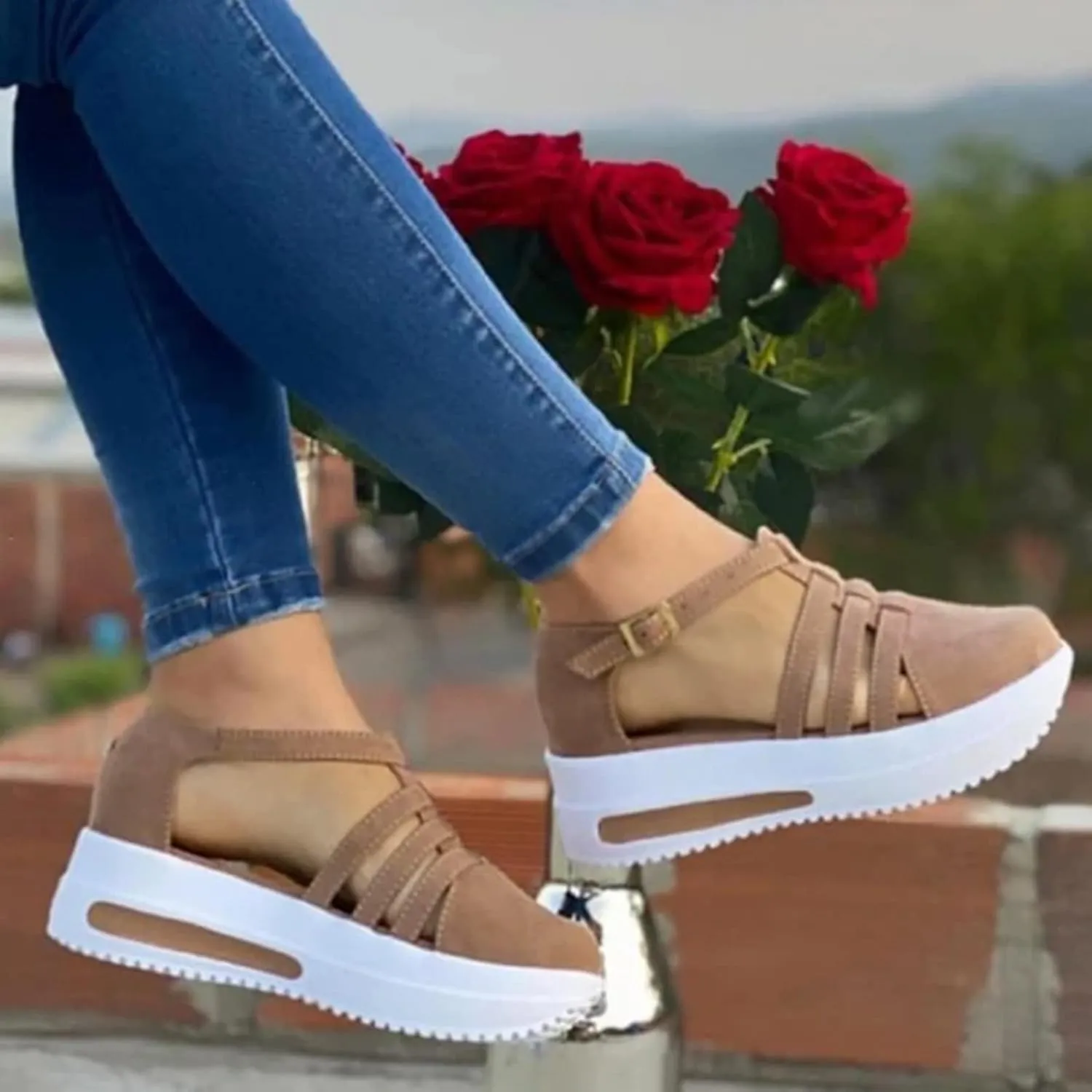 ZSpzx Orthopedic Wedge Sandals for Women Dressy Summer 2025 Comfortable Walking Platform Heels Dotmalls Shoes Foot Arch Support Casual Ankle Strap Wedges Buckle Slip On Loafers Low Top Sneakers