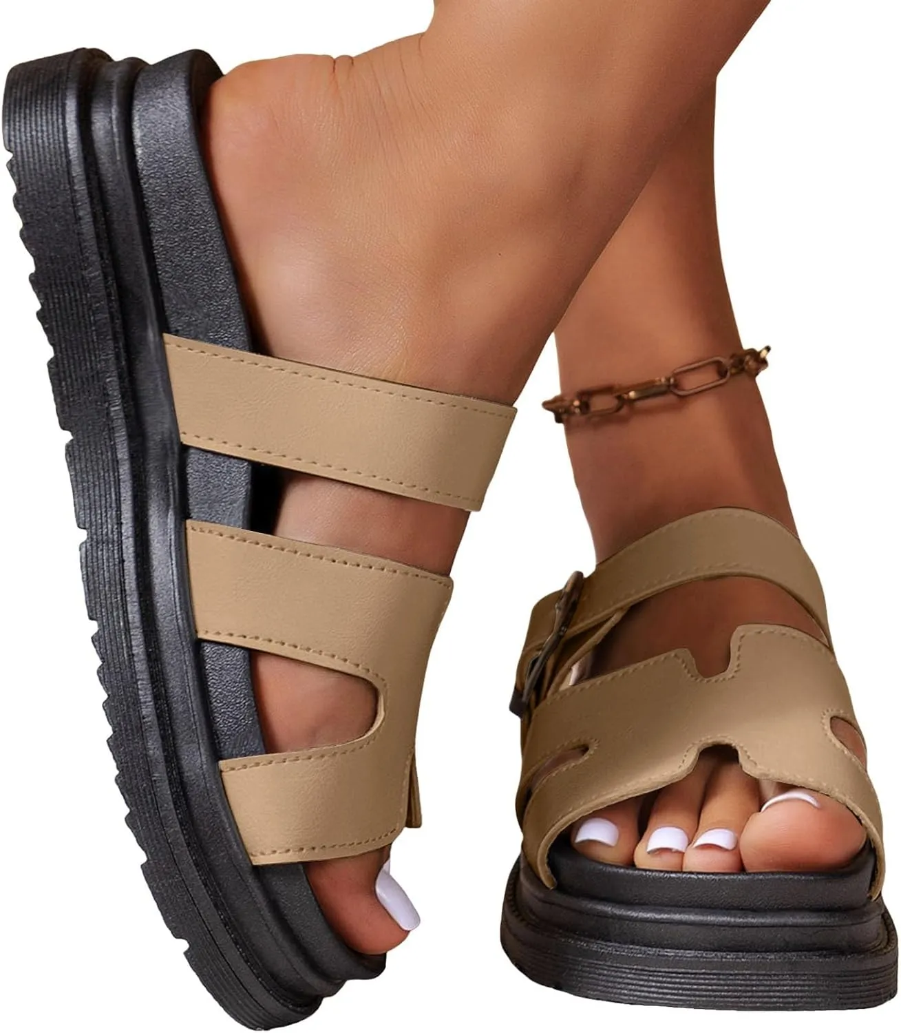 ZSpzx Wedge Sandals For Women Platform Wedges Heels,Womens Slide on Open Toe Dress Summer Slippers Women's Orthotic Sandal Wide Width Bohe Beach Slip On Cute Slides Casual Slingback Walking Shoes