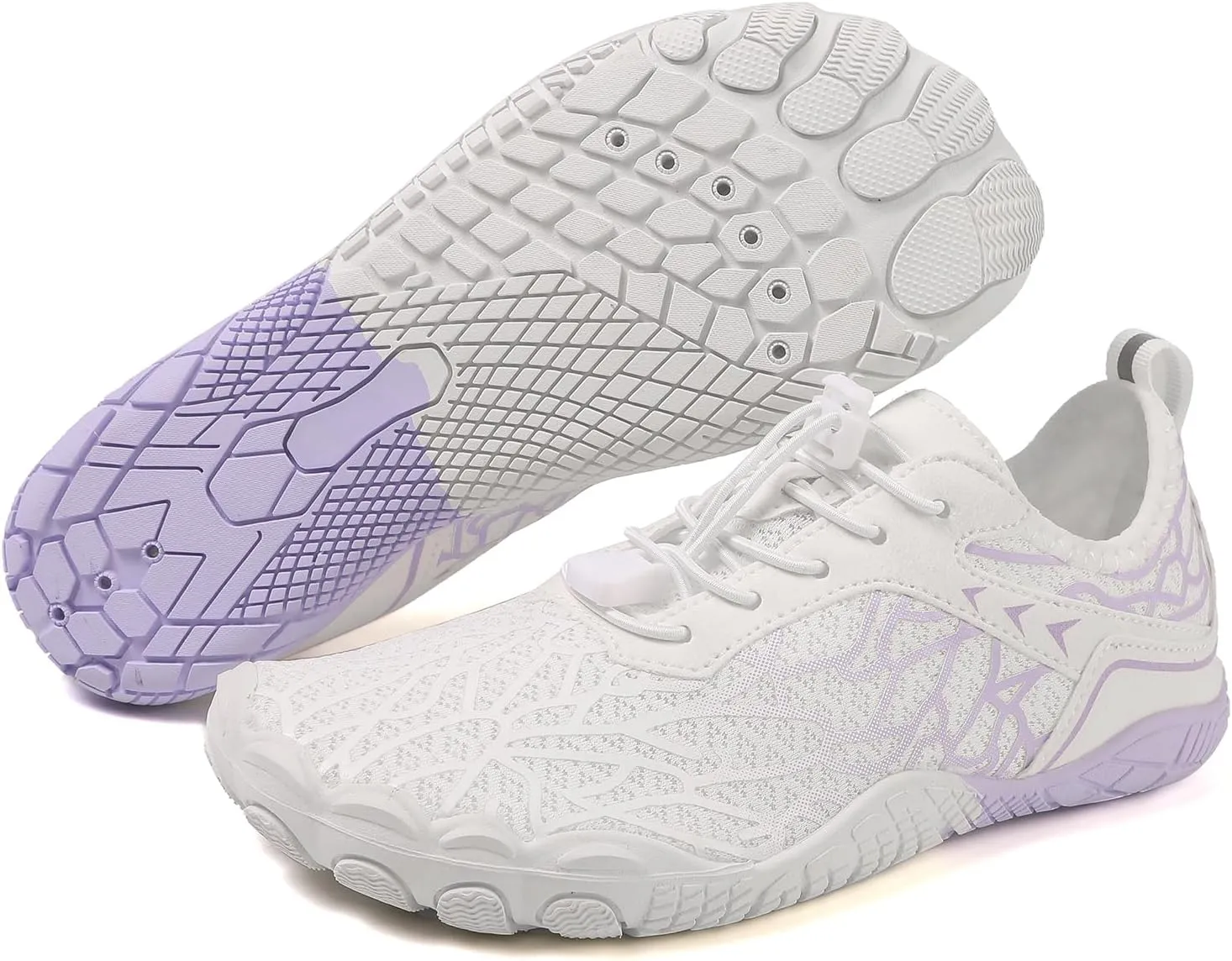 ZWRXW Hike Barefoot Shoes for Women Men Breathable & Non-Slip Athletic Footwear Wide Toe Water Shoes Quick-Dry Aqua Sock Barefoot Slip-On Soft Beach Aqua Sports Outdoor Shoe Hiking Walking Shoe